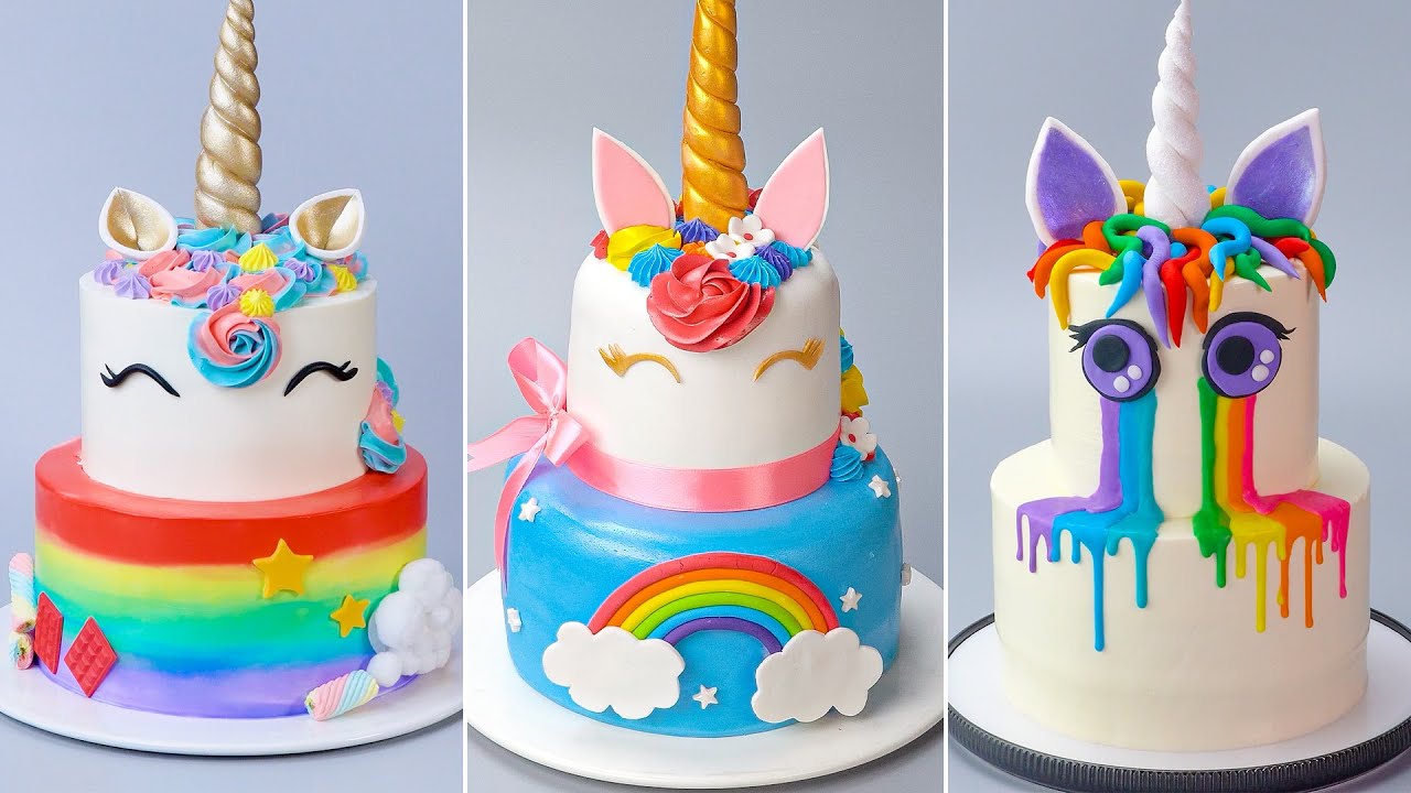 Paraíso Do Chocolate Bolos Que O Vão Derreter 🦄🍰 Satisfying Colorful Unicorn Cake Decorating