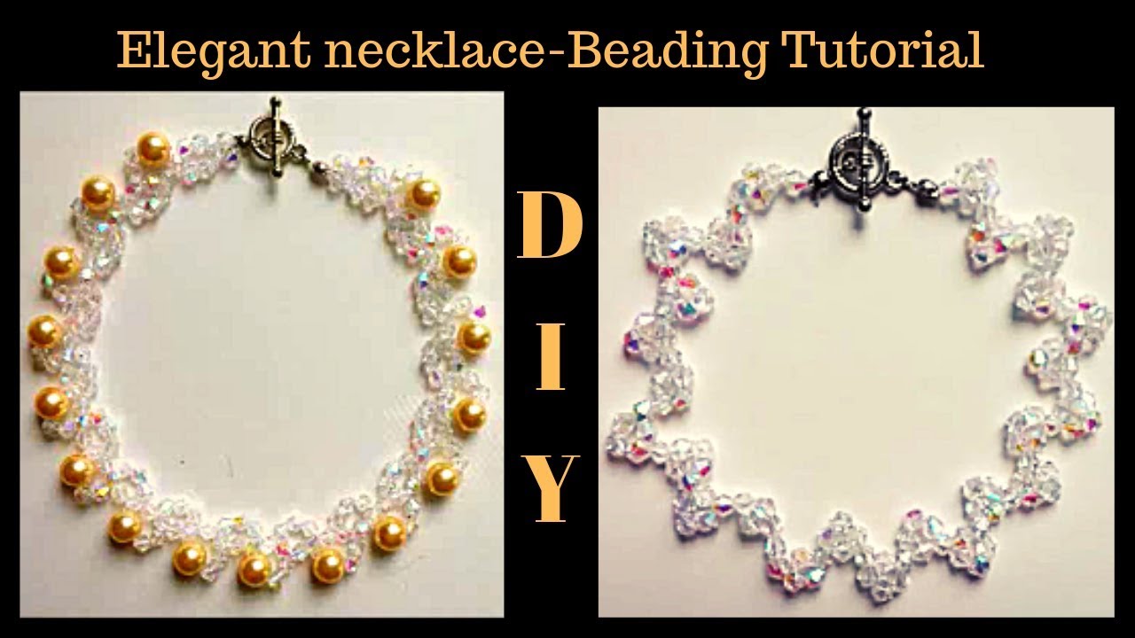 Necklace making tutorial. Beaded Necklace. How to make an elegant necklace