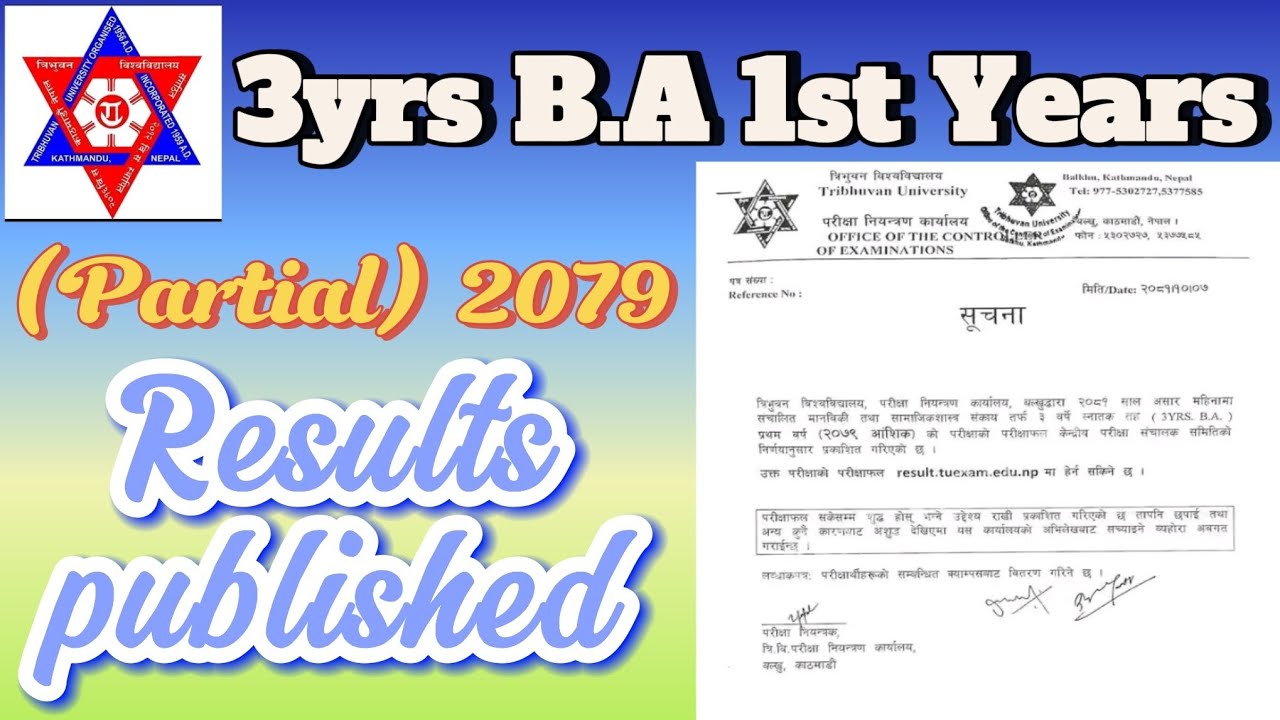 B.A 1st Years Has Been Published || B.A Partial Results Published 2079 | Partial B.A Ko Results Aayo