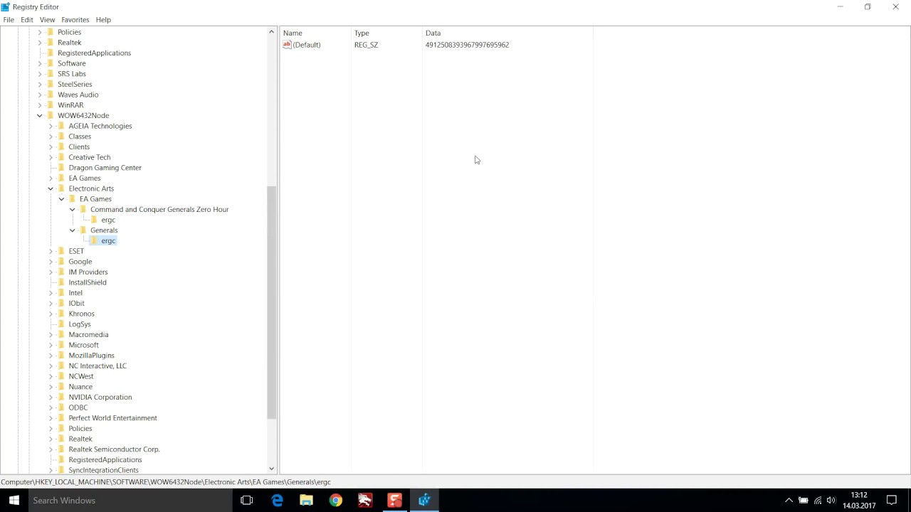 Change Generals and Zero Hour cd-key without re-install in windows 10