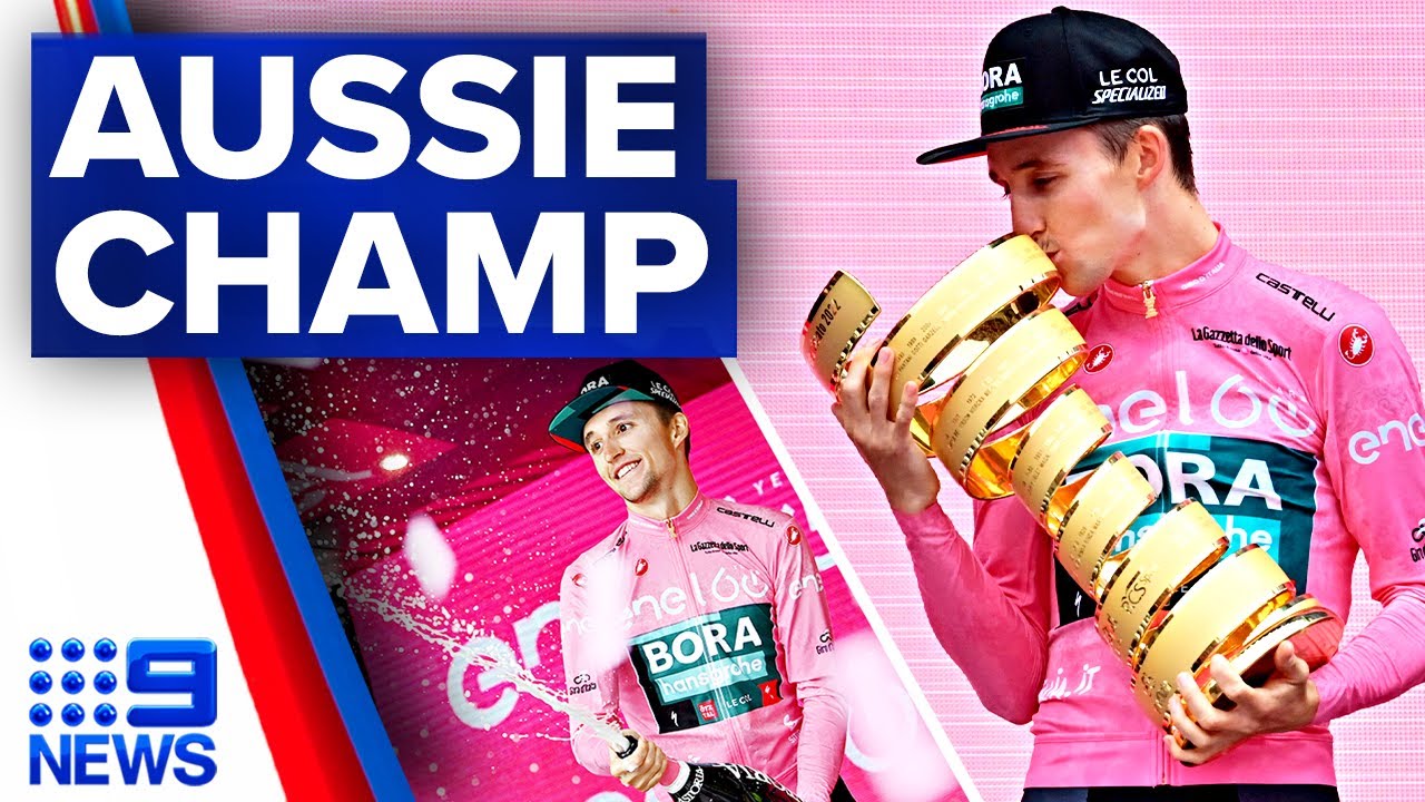 Jai Hindley becomes first Australian to win the Giro d'Italia | 9 News Australia