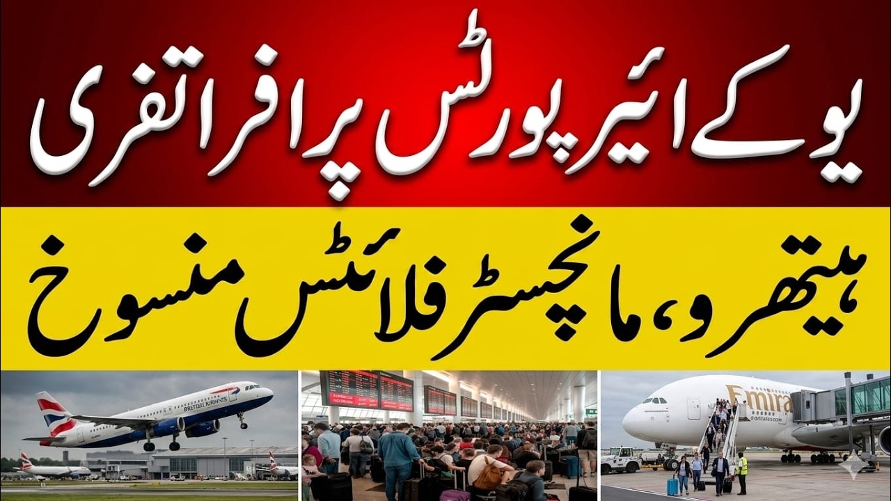 UK Airports Chaos 🇬🇧 | Heathrow & Manchester پر درجنوں Flights Cancel #uk #airport