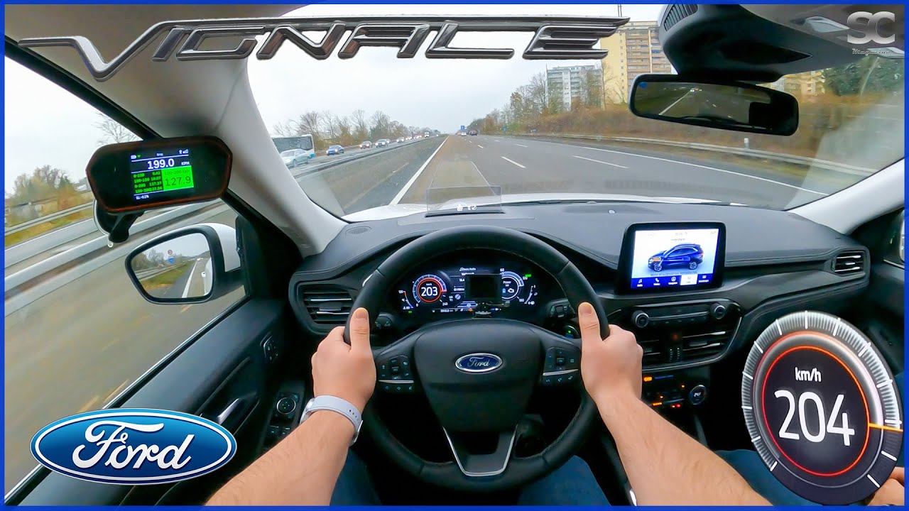2020 Ford Kuga PHEV 225 HP - Autobahn Top Speed Drive POV