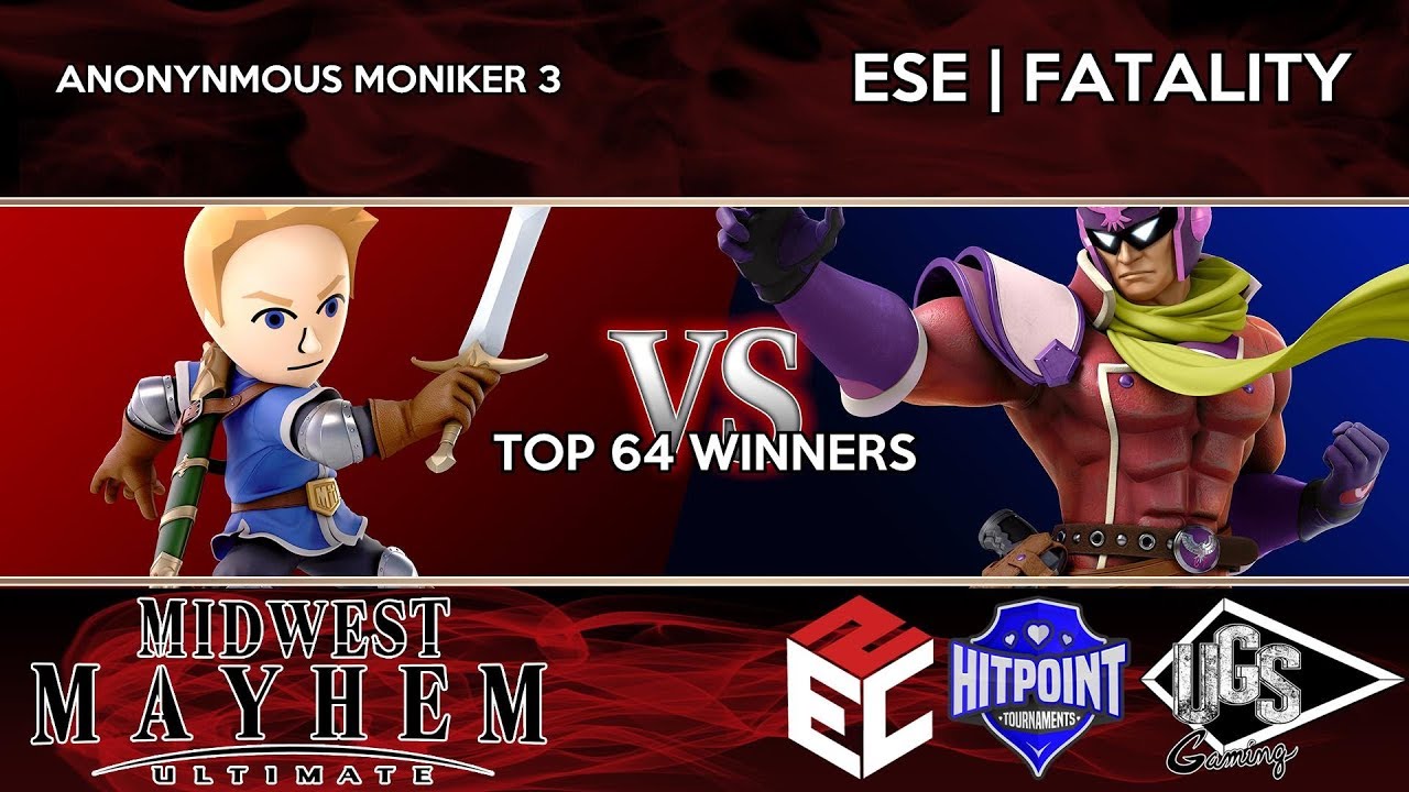Midwest Mayhem Ultimate - Top 64 Winners - Anonynmous Moniker 3 (Mii) Vs. ESE | Fatality (Falcon)