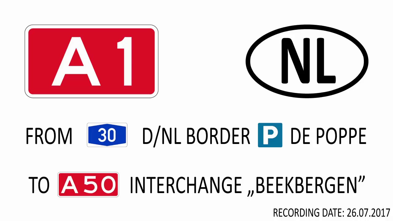 A1, Rijksweg 1. Grens met Duitsland (De Poppe) - Knooppunt Beekbergen. Nederland
