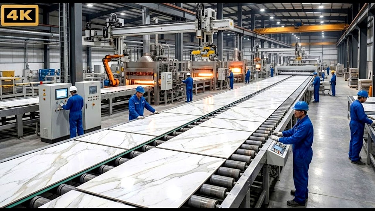 Inside a Modern Ceramic Factory: Making Large Format Porcelain Slabs (Full Process)