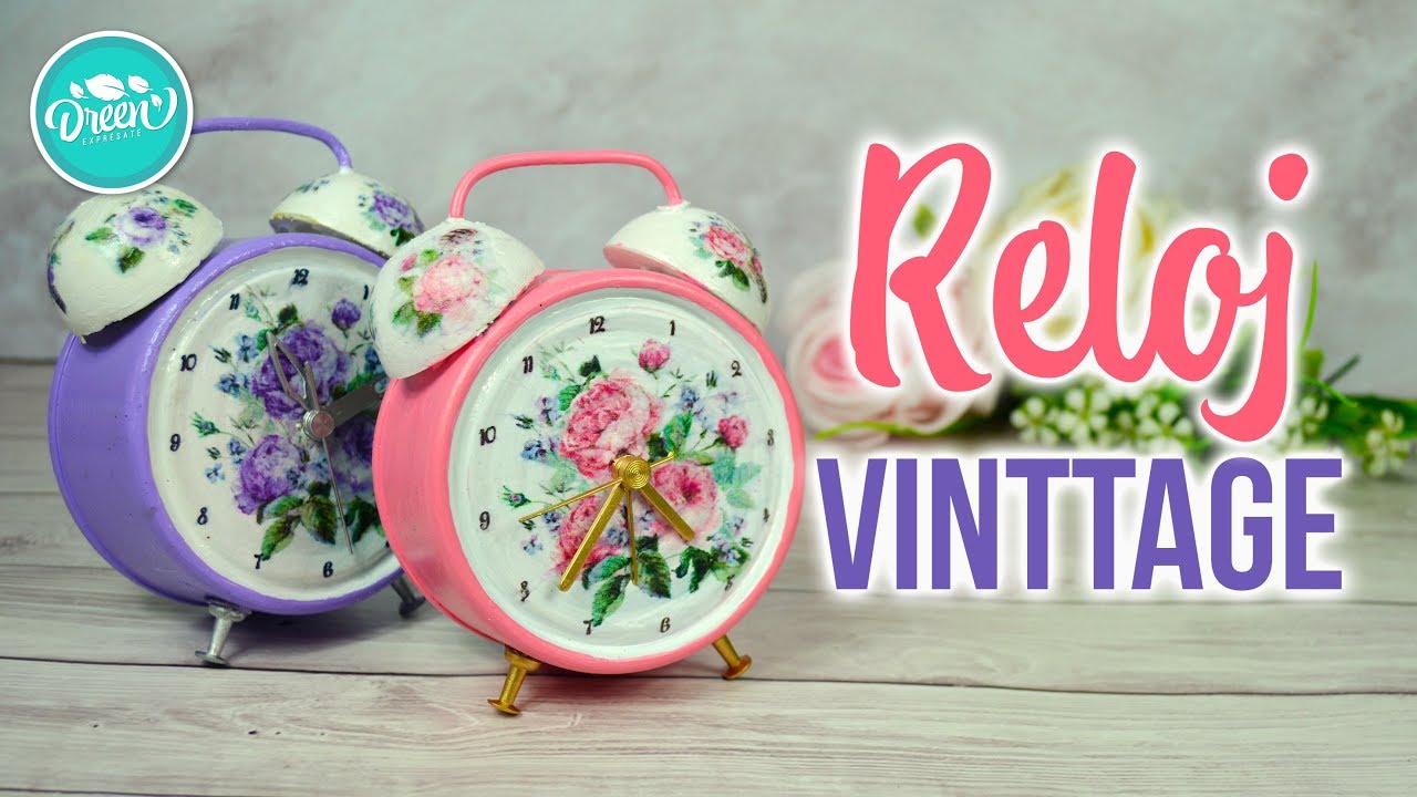 DIY RELOJ DESPERTADOR VINTAGE con lata de atún y decoupage | RECICLAJE CREATIVO | DREEN