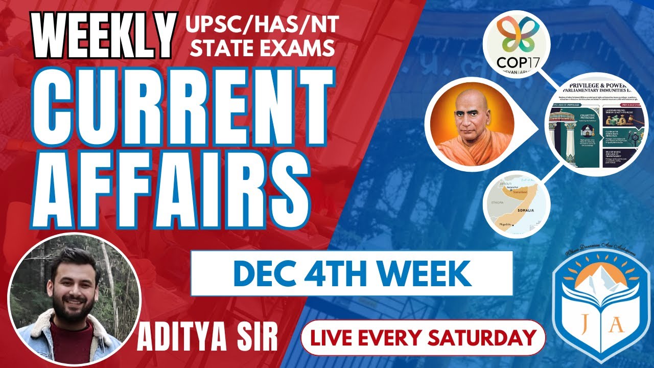 Current Affairs December 4th Week 2025 | HPAS | HP Allied | HP NT | by Aditya Sir Jokta Academy