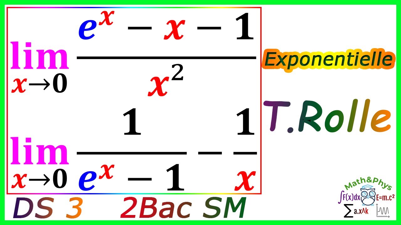 Fonction Exponentielle - Limites Exponentielle - 2 Bac SM - [Exercice 9]