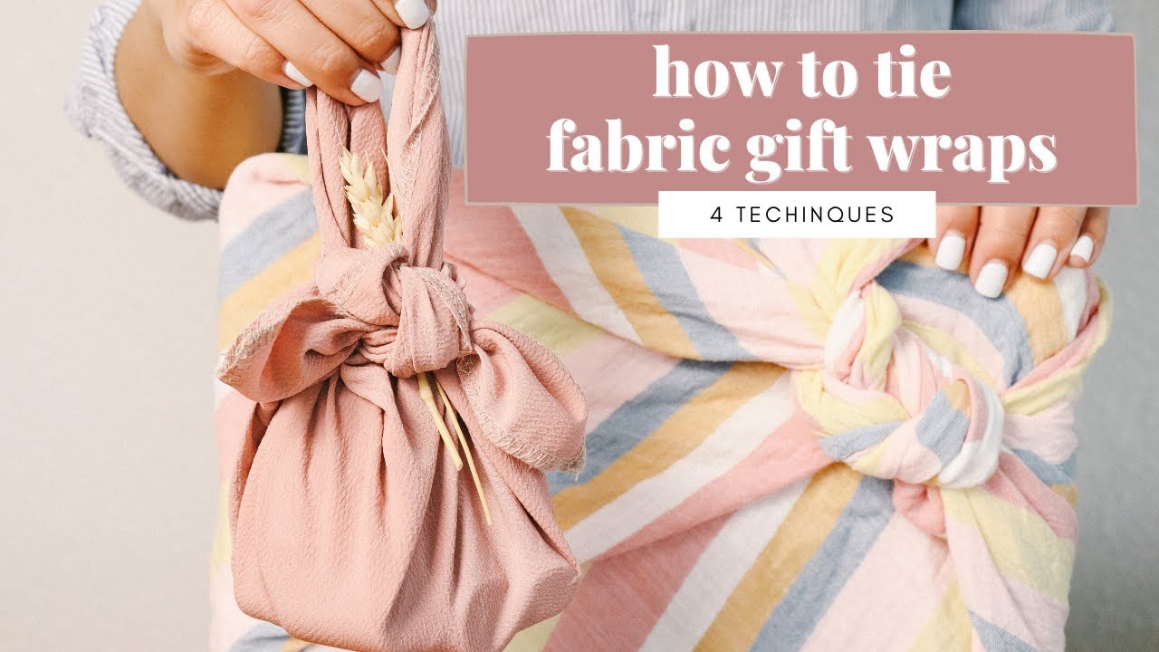 How to TIE FABRIC GIFT WRAP TUTORIAL II Furoshiki gift wrapping II how to withlaurenmellany