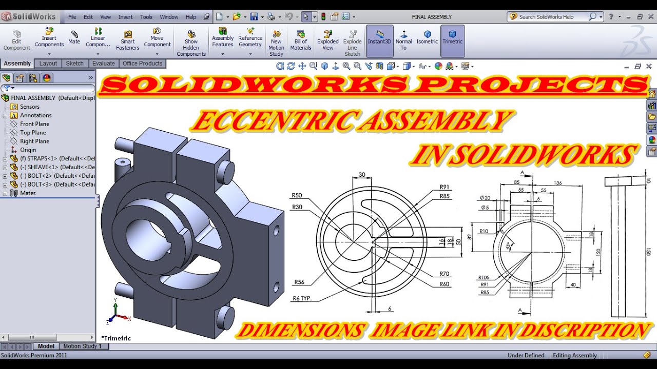 ECCENTRIC ASSEMBLY IN SOLIDWORKS/HOW TO MAKE ECCENTRIC ASSEMBLY IN SOLIDWORKS
