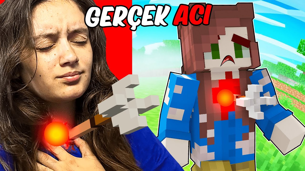 MİNECRAFT AMA GERÇEK HAYATTA HASAR ALIYORUM !!🩸