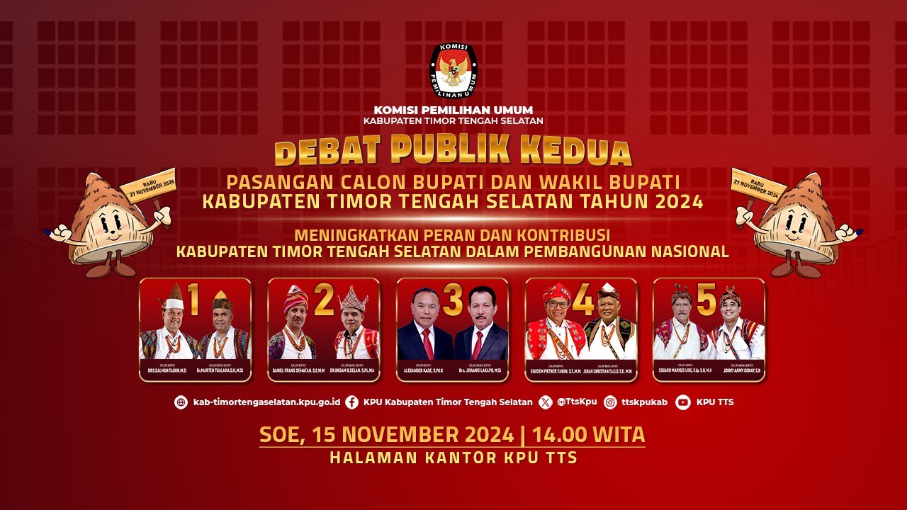 DEBAT PUBLIK KEDUA PASANGAN CALON BUPATI & WAKIL BUPATI KABUPATEN TIMOR TENGAH SELATAN TAHUN 2024