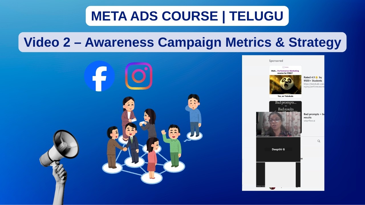 Meta Ads Awareness Campaign Metrics & Strategy in Telugu | Digital Marketing Class Part 2