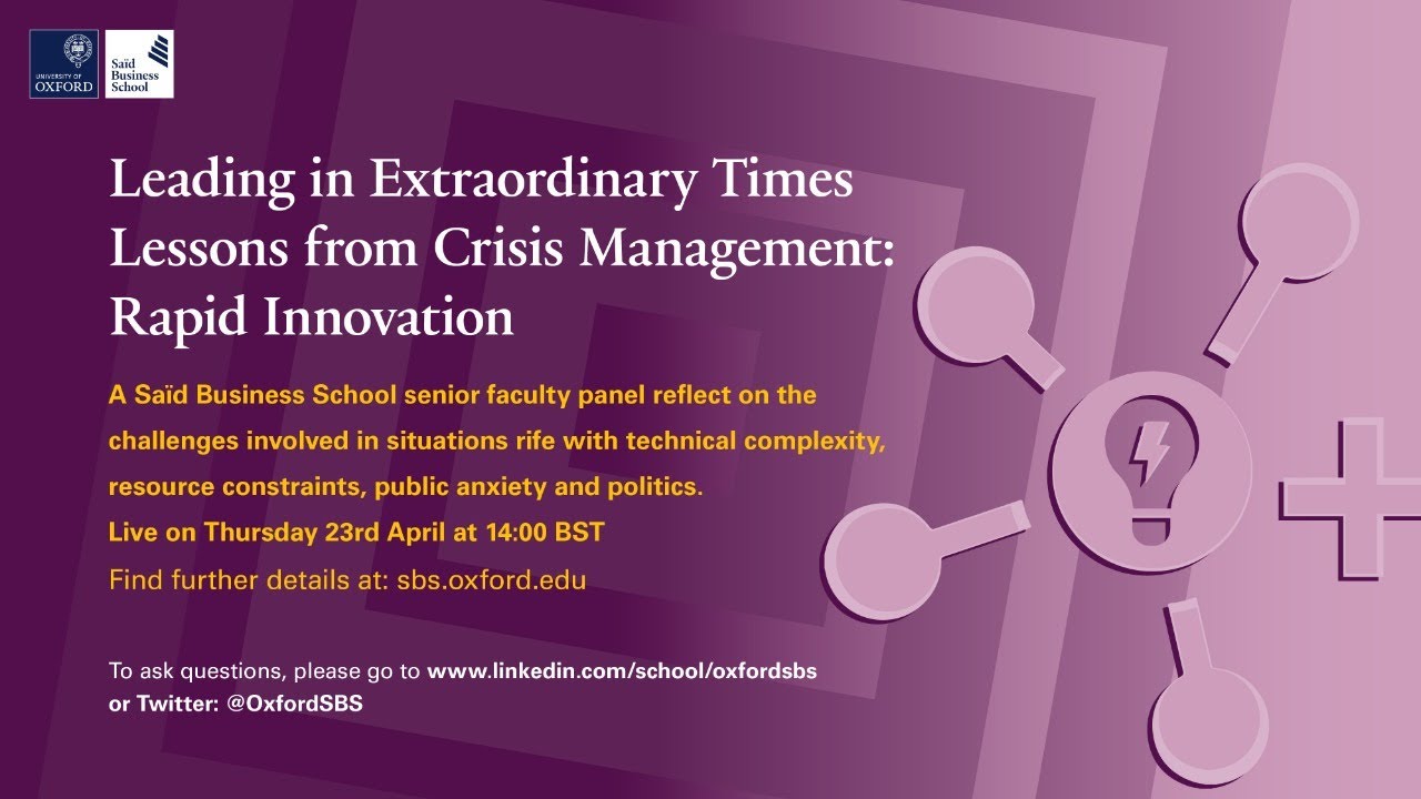 Lessons from Crisis Management: Rapid Innovation