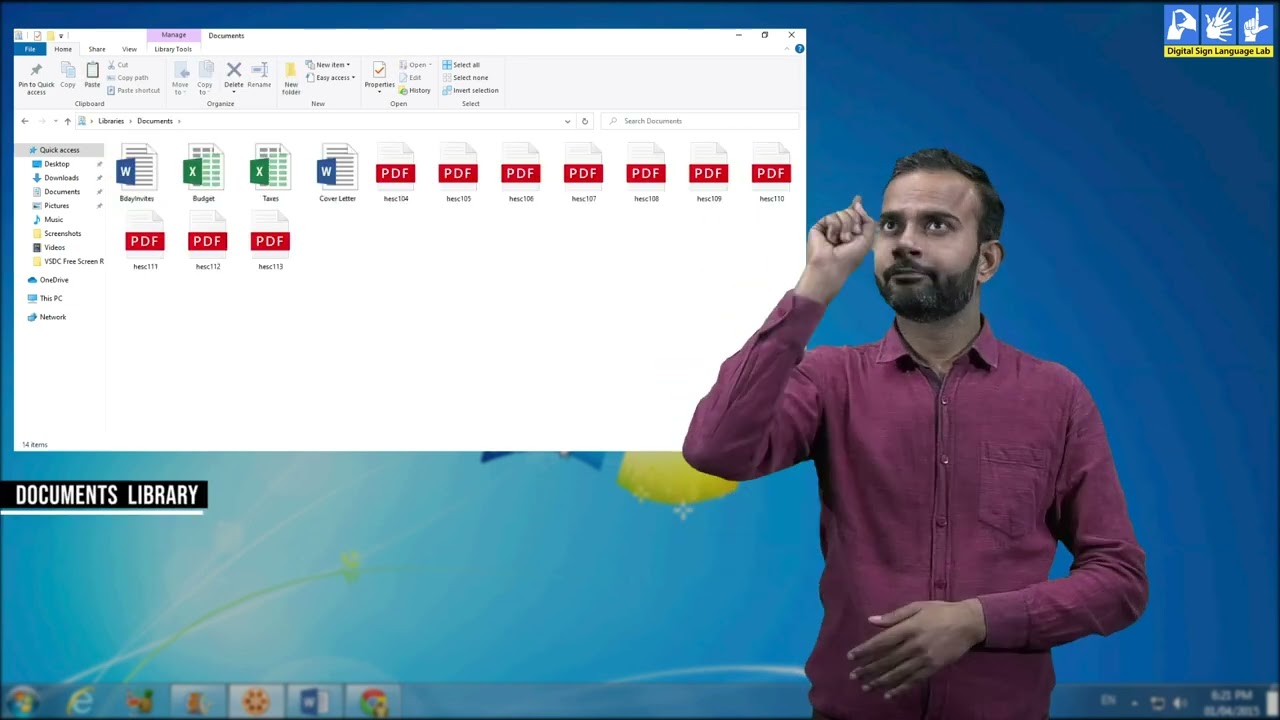 Libraries in Windows 7 | Indian Sign Language | ISL