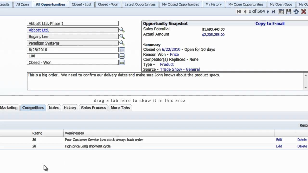 SalesLogix Competitors - SalesLogix Demo Series