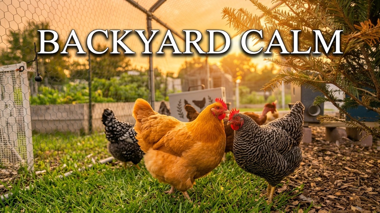 Backyard Chickens in the Afternoon 🐔 Calm & Happy Chicken Ambience (25 Minutes)