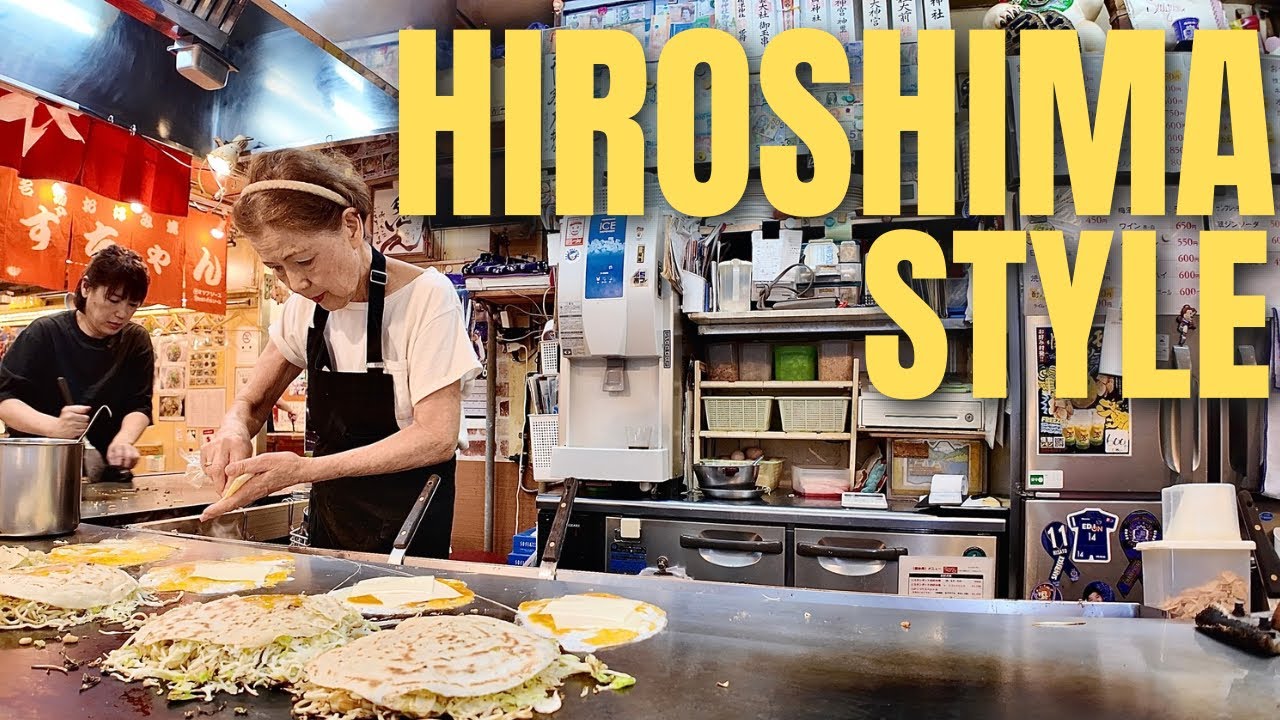 First Time Trying Hiroshima Okonomiyaki! | Best Japanese Street Food in Japan Travel Vlog 🇯🇵