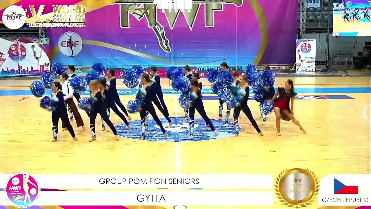 MWF/ 🏆 WORLD 2nd VICE CHAMPION 2023. 🏆GROUP POM PON SENIORS/ Mažoretky GYTTA--CZ