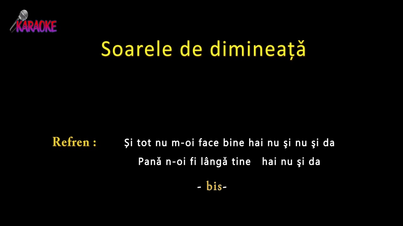Soarele de dimineata #karaoke  (Fa Major)