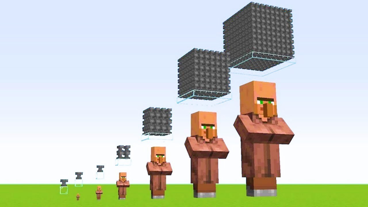 villager VS anvil - minecraft compilation