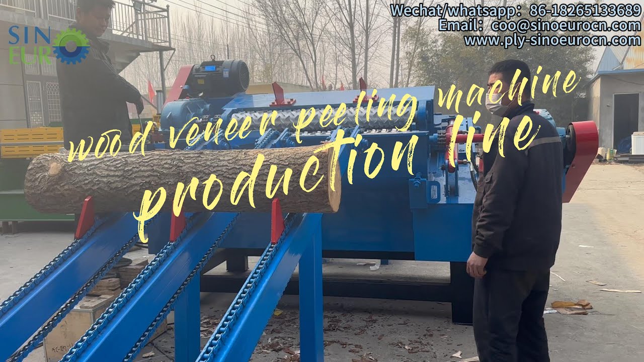 Wood veneer peeling machine production line