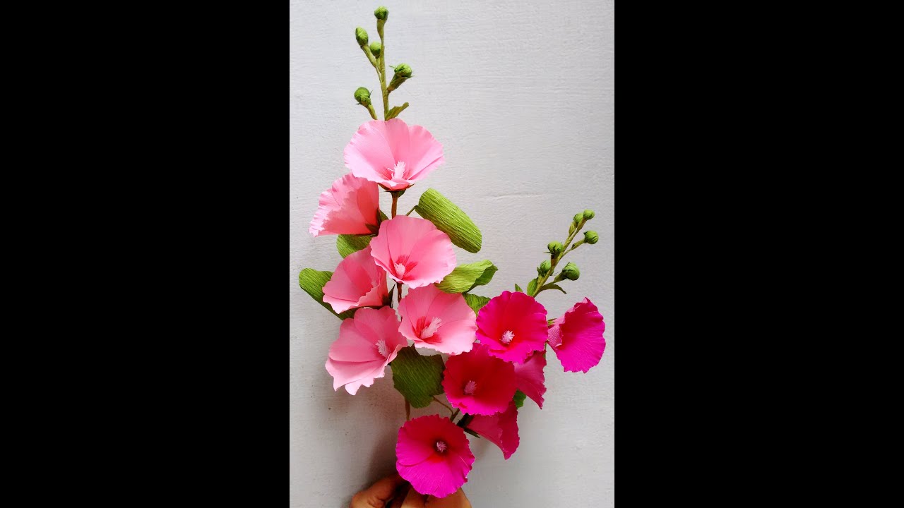 How to make Paper Flowers Hollyhock / Mallows (Flower # 62)