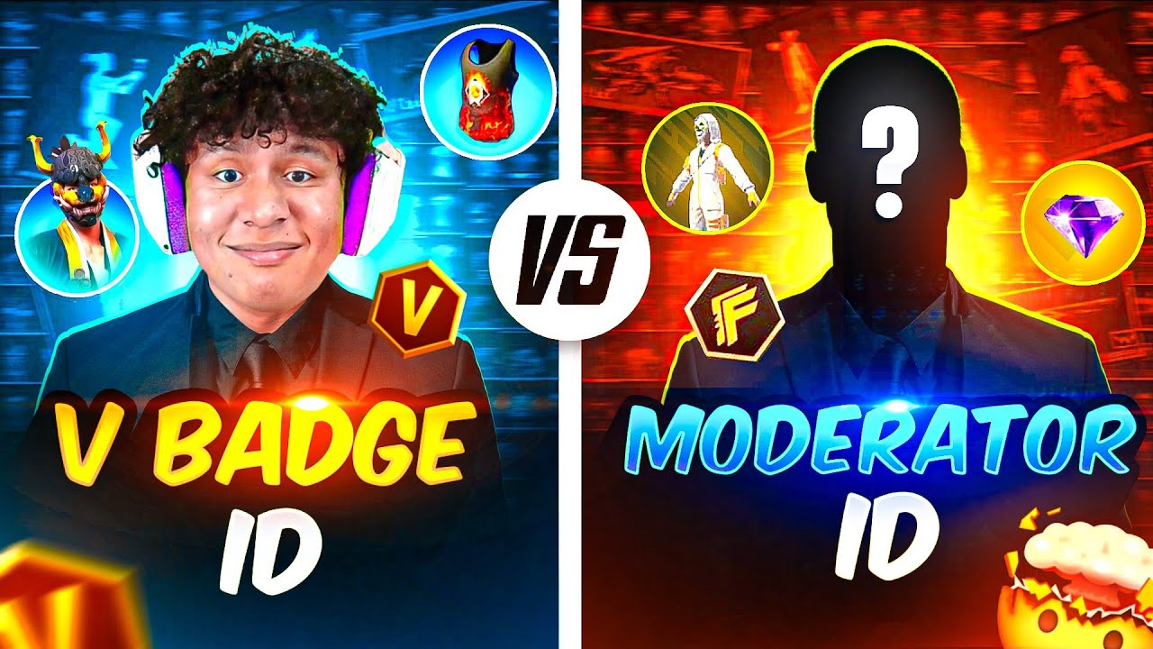 V Badge ID Vs ₹10,00,000 MODERATOR ID Collection 😮 - Garena Free Fire