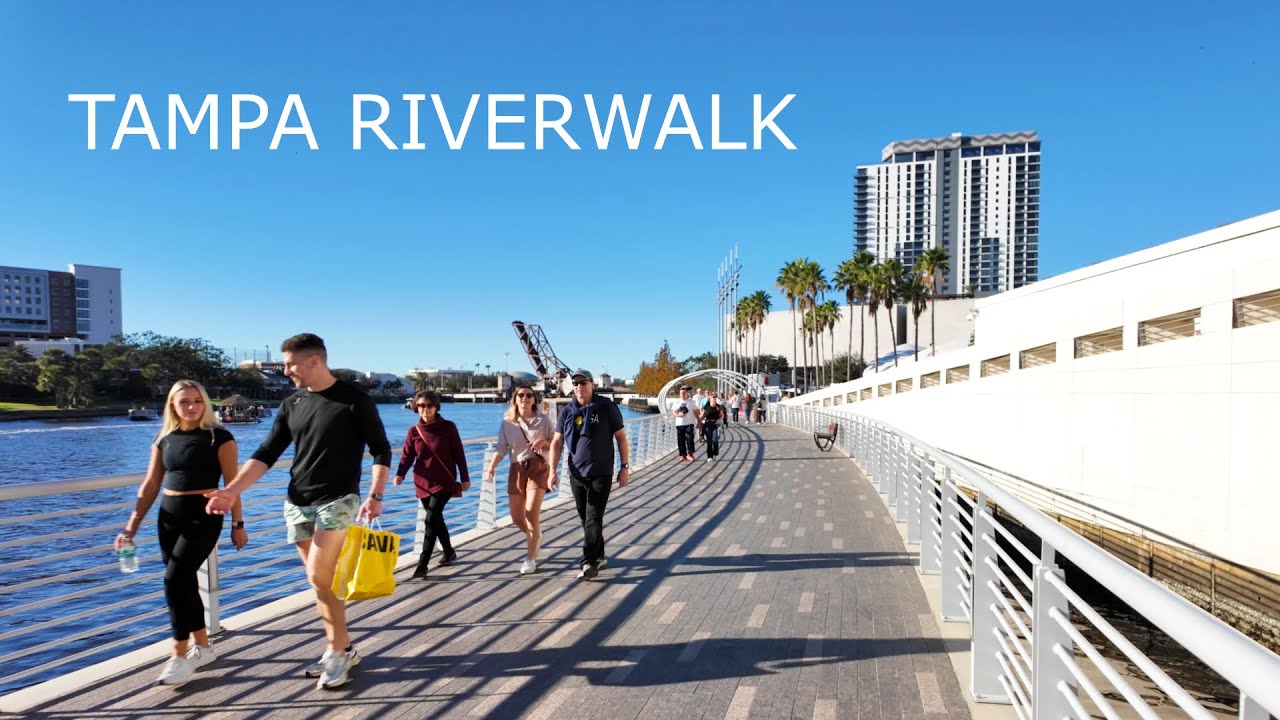 Tampa RiverWalk Florida 2025 · Full Walking Tour 4K