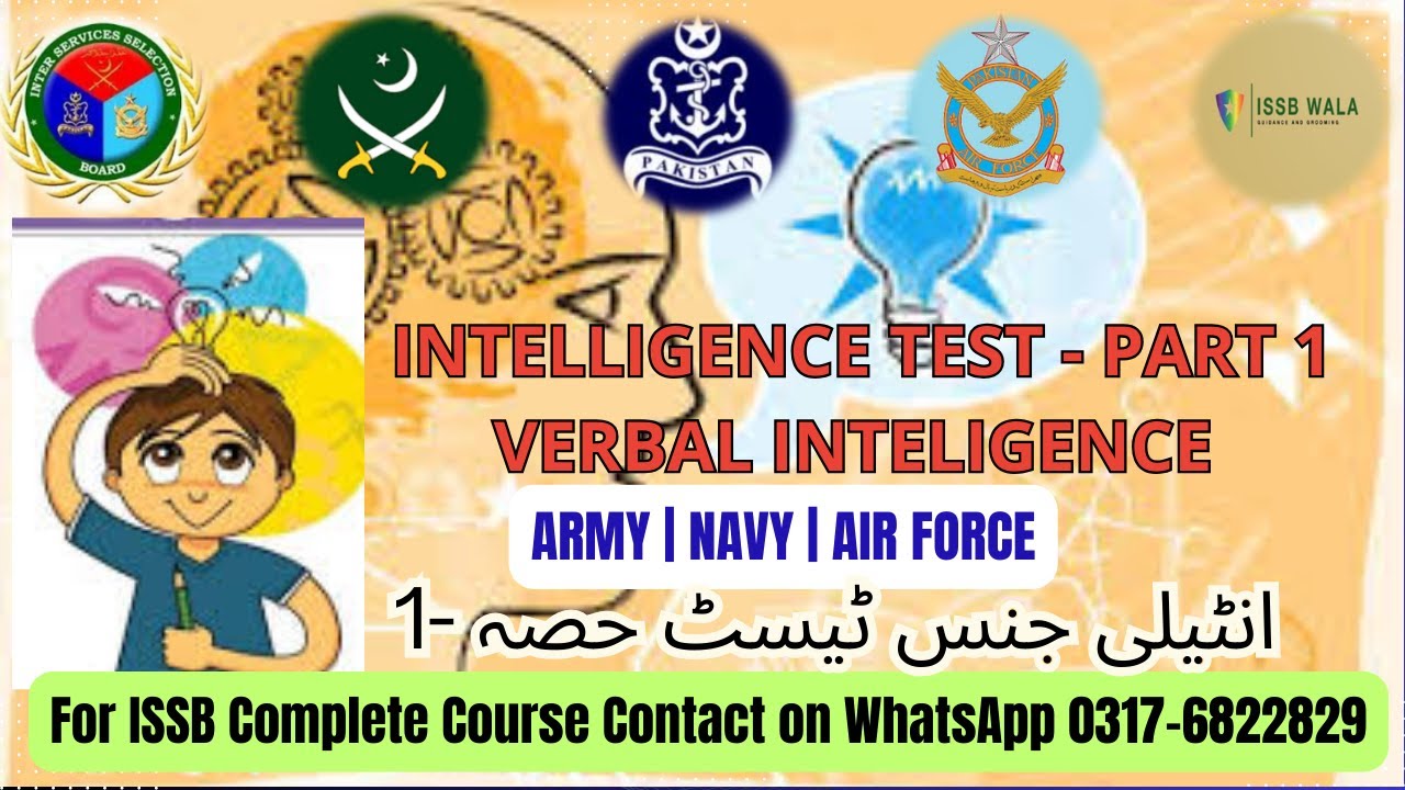 Intelligence Test (Part 1) | Army Navy Air Force Initial Test 2025 | Complete Guide| ISSBWALA