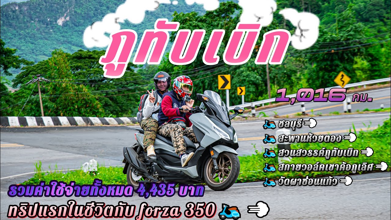 Forza350 ชลบุรี-สวนสวรรค์ภูทับเบิก-วัดผาซ่อนแก้ว  1,016 กม. เดินทางไกลครั้งแรกในชีวิตด้วยมอเตอร์ไซค์