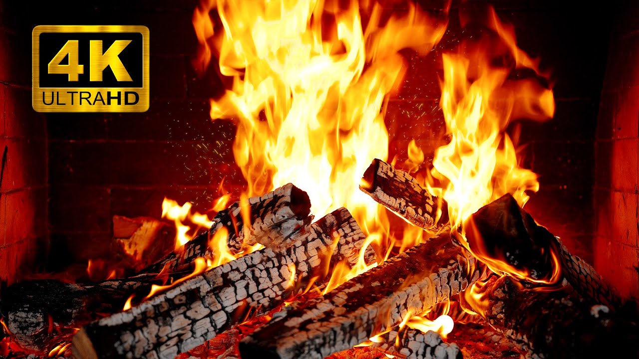 🔥 12-часовой камин 4K — глубокая релаксация, потрескивание дров и уютная атмосфера