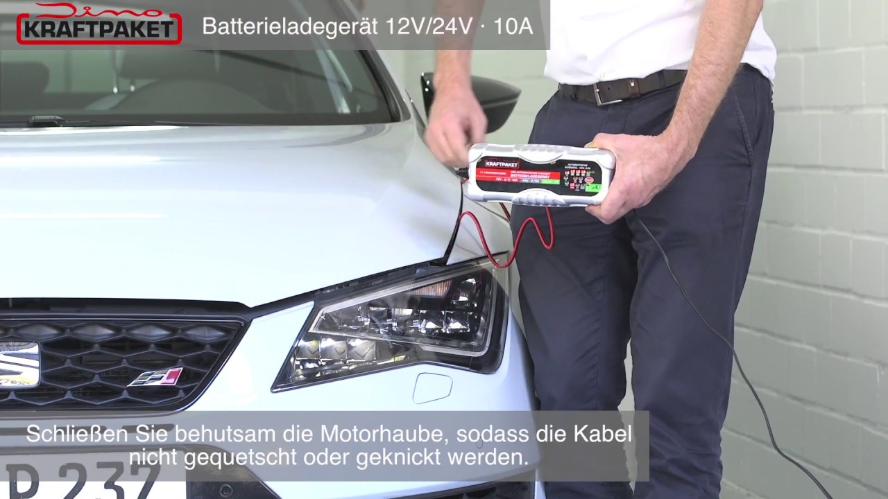 Dino KRAFTPAKET Batterieladegerät 12V/24V 10A KFZ LKW PKW Auto Motorrad Boot (136302)