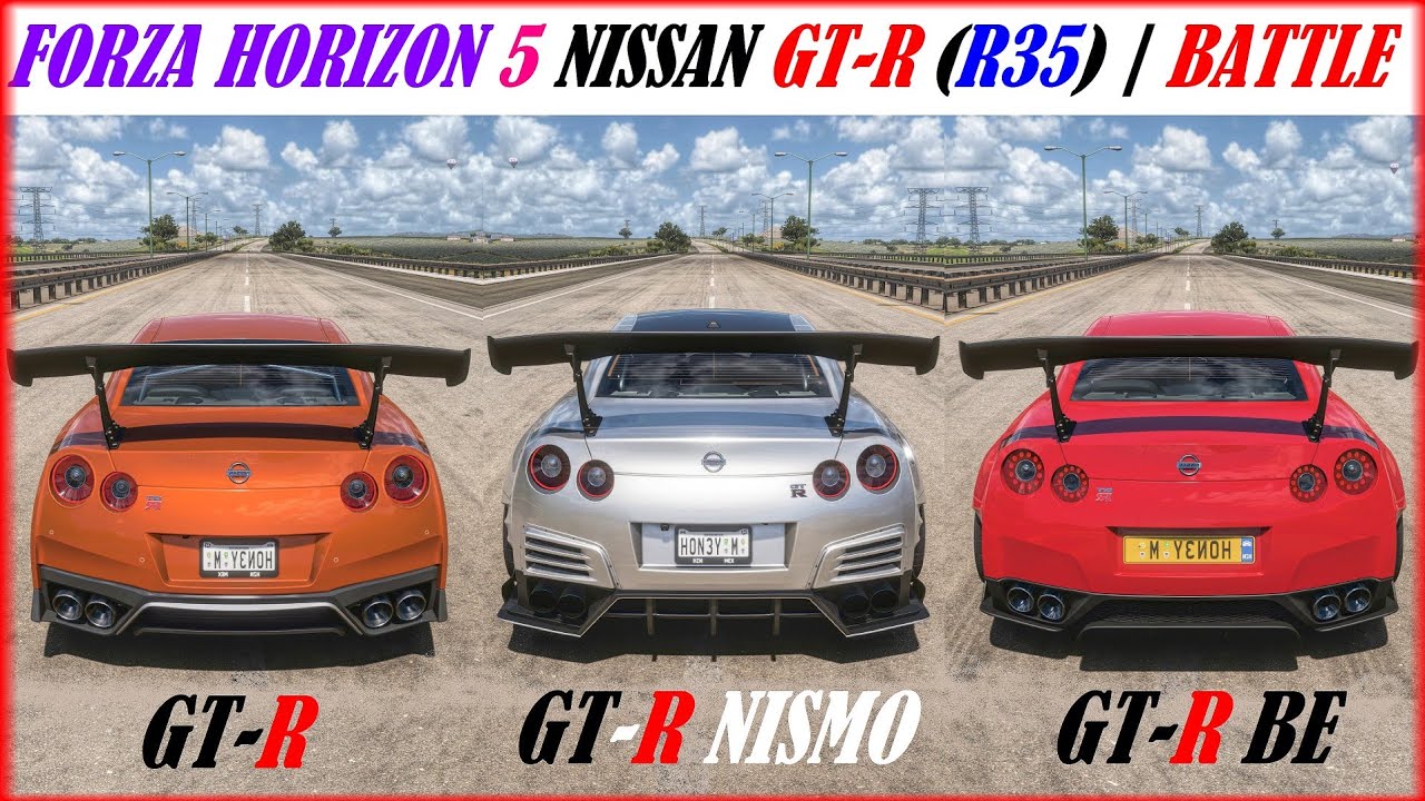 Nissan R35 Battle! Forza Horizon 5 New Nissan GT R Nismo Top Speed and Acceleration Test Drive