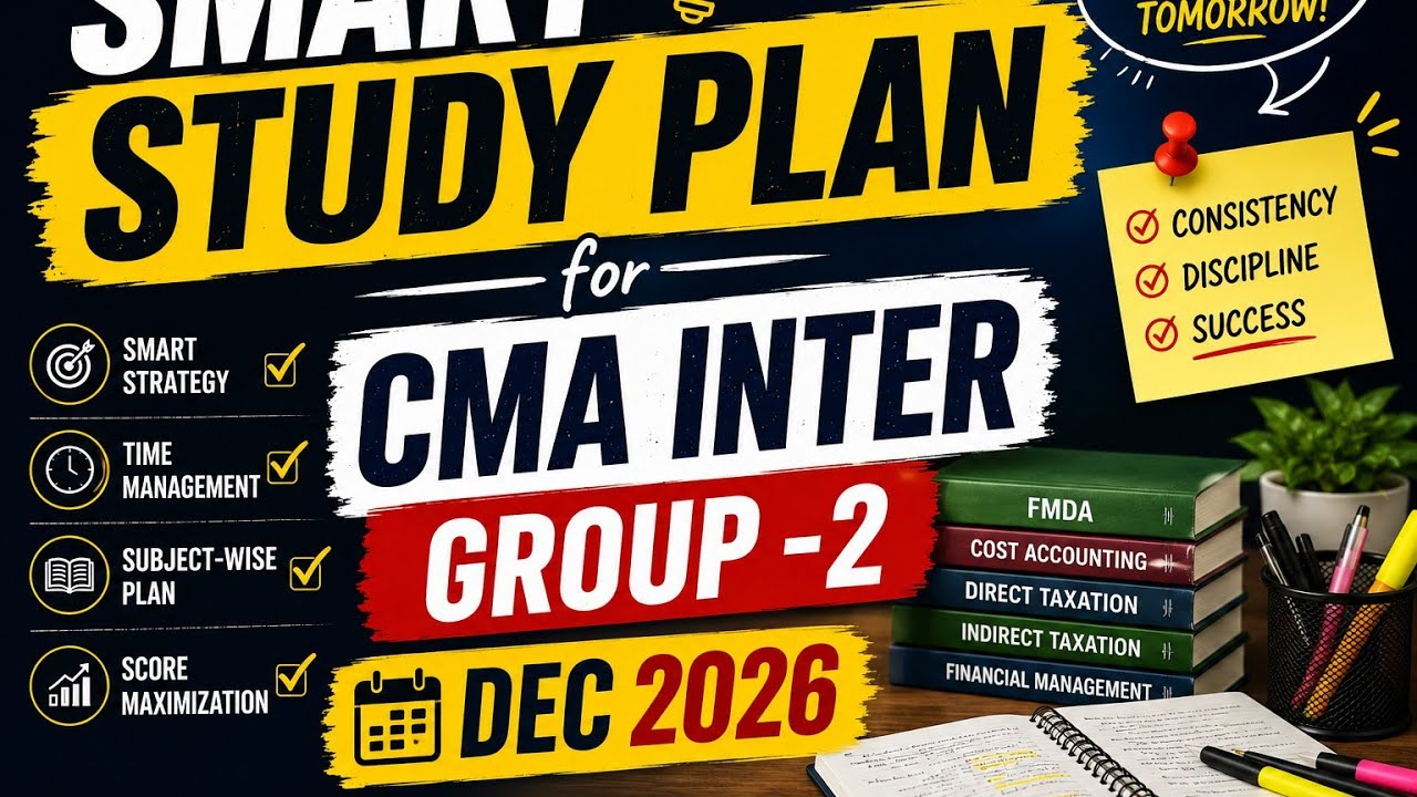Detailed study plan for CMA INTER GROUP 2 Dec 2026 exam