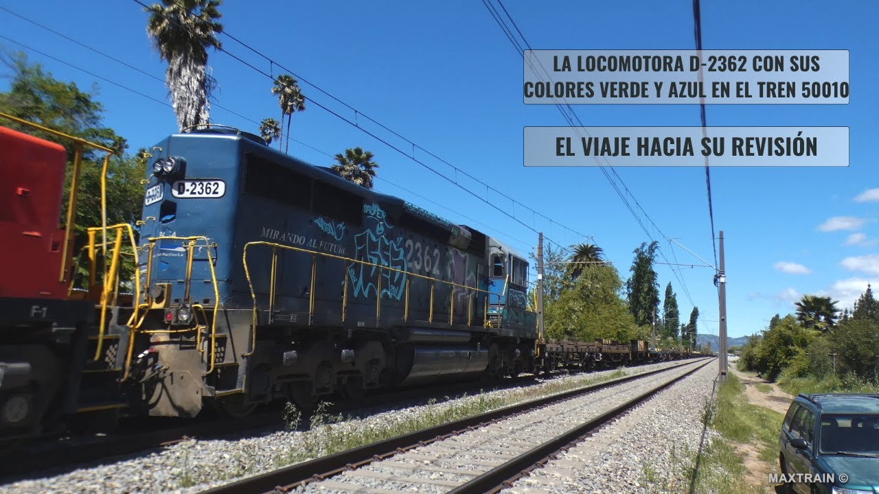 LA ÚLTIMA CON EL CLÁSICO VERDE-AZUL: Traslado de la locomotora D-2362 Fepasa