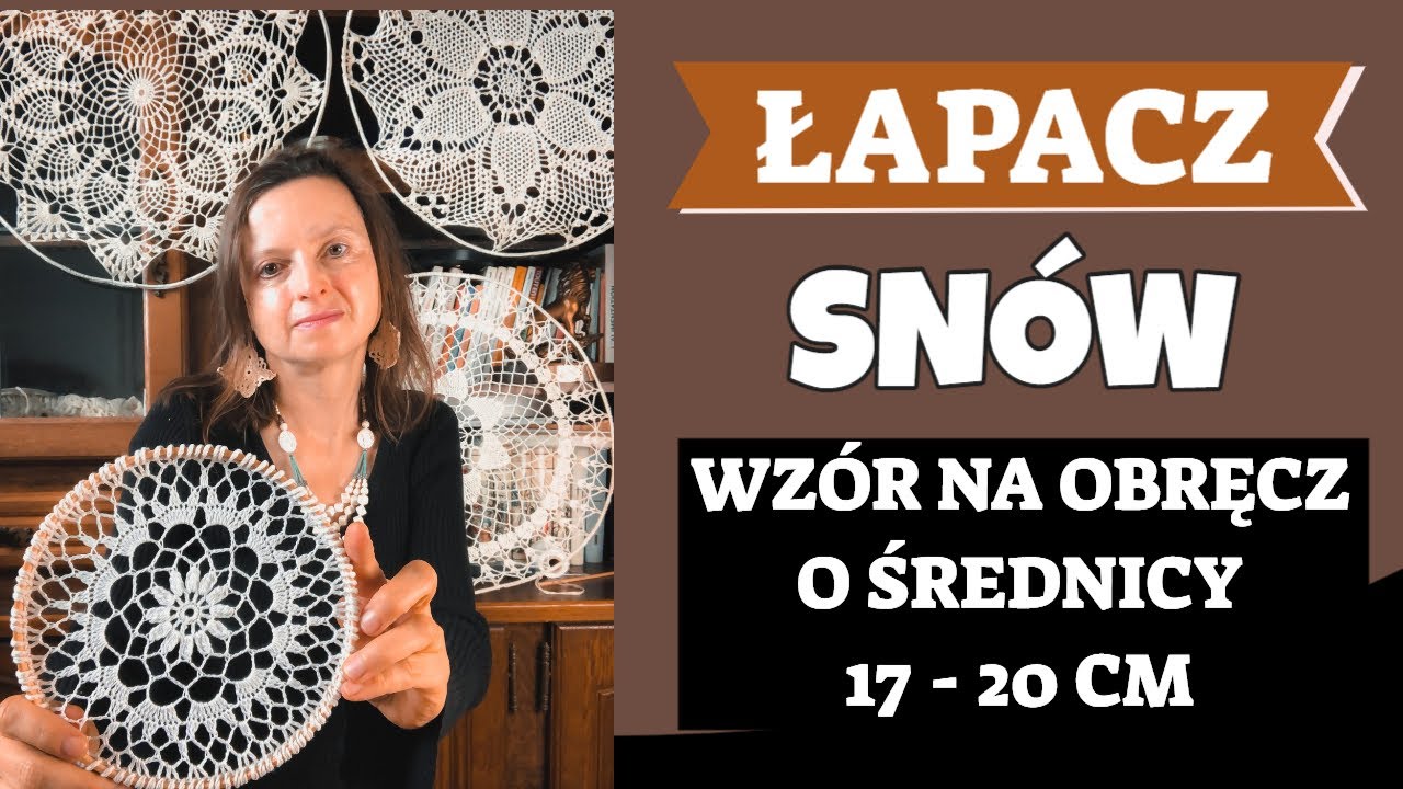 SZYDEŁKOWY ŁAPACZ SNÓW WZÓR NA OBRĘCZ O ŚREDNICY 17 - 20 CM