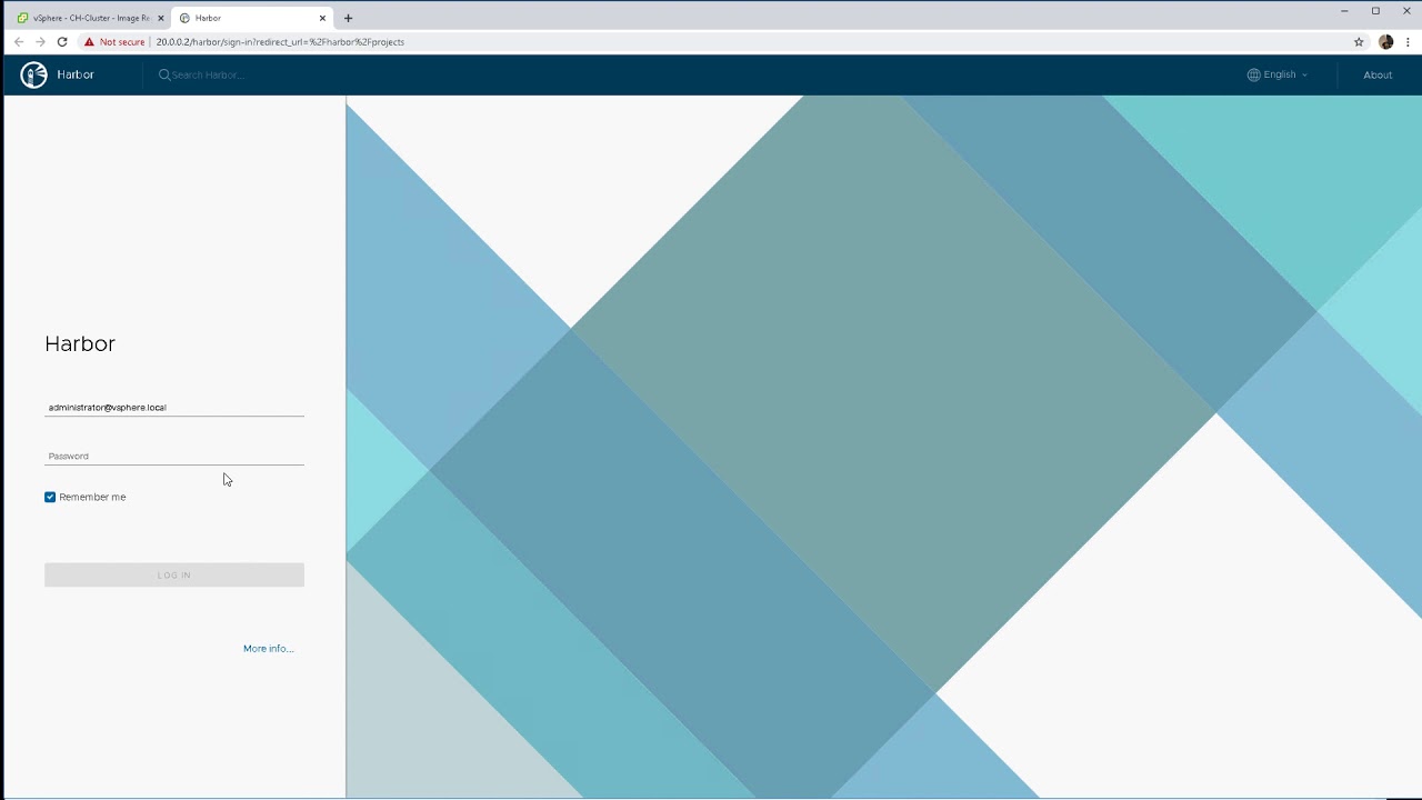 Configuring the embedded Image Registry, Harbor, in vSphere with Kubernetes