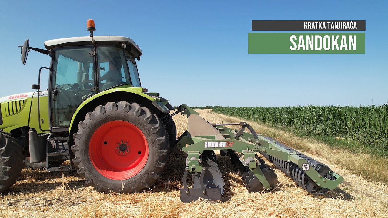 Kratka tanjirača SANDOKAN 3 m - posle ječma u ekstremno suvim uslovima - CLAAS ARES 547 ATZ (95KS)