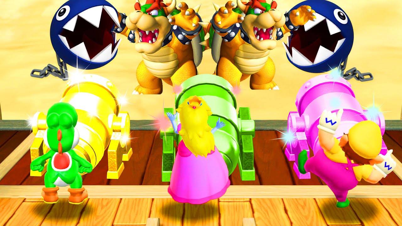 Mario Party 10 All Bosses - Yoshi vs Peach vs Wario vs Toadette (Master)