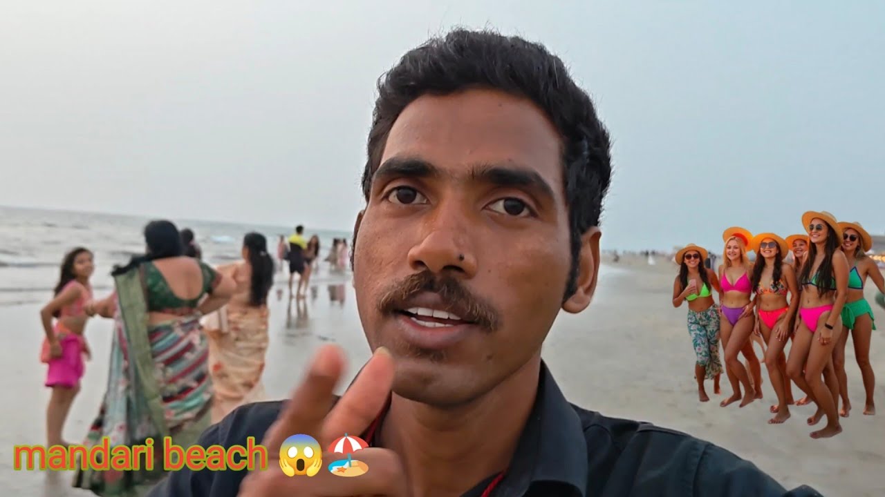आज मंड्रेम बीच गए थे।😱 #biharibabuvlog👳 #vlog ⛱️❤️