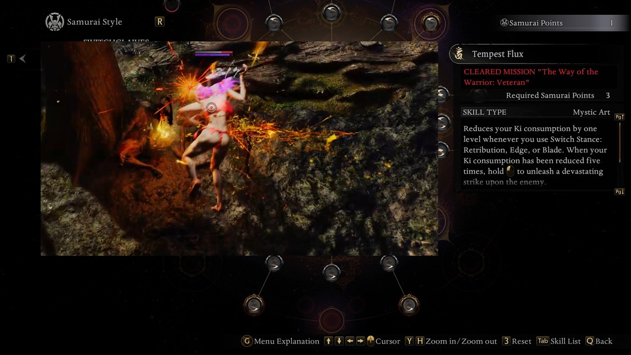 Nioh 3 Tempest Flux Demonstration Huge Damage Veteran Warrior Switchglaive Mystic Art