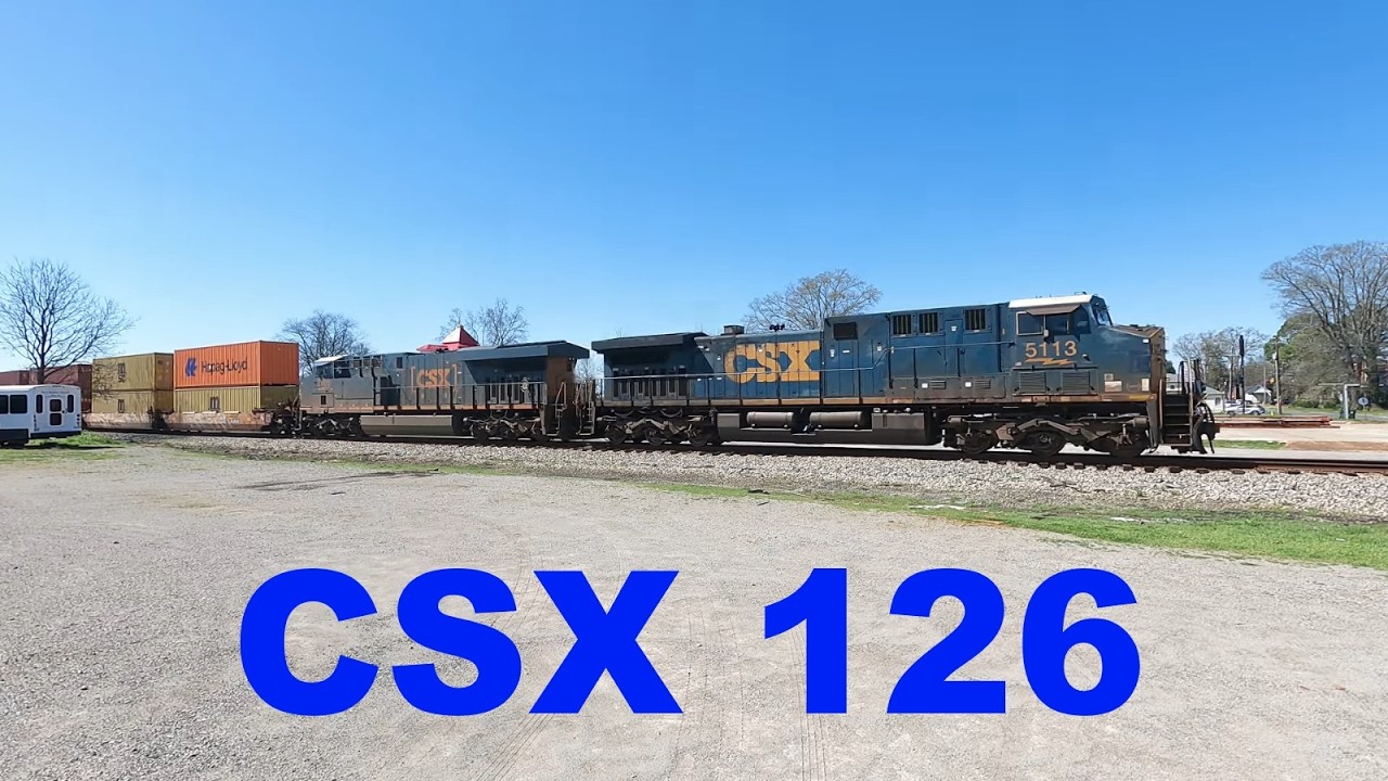 CSX 126 in Athens with 5113, 3165 - Lota of Horn Sound