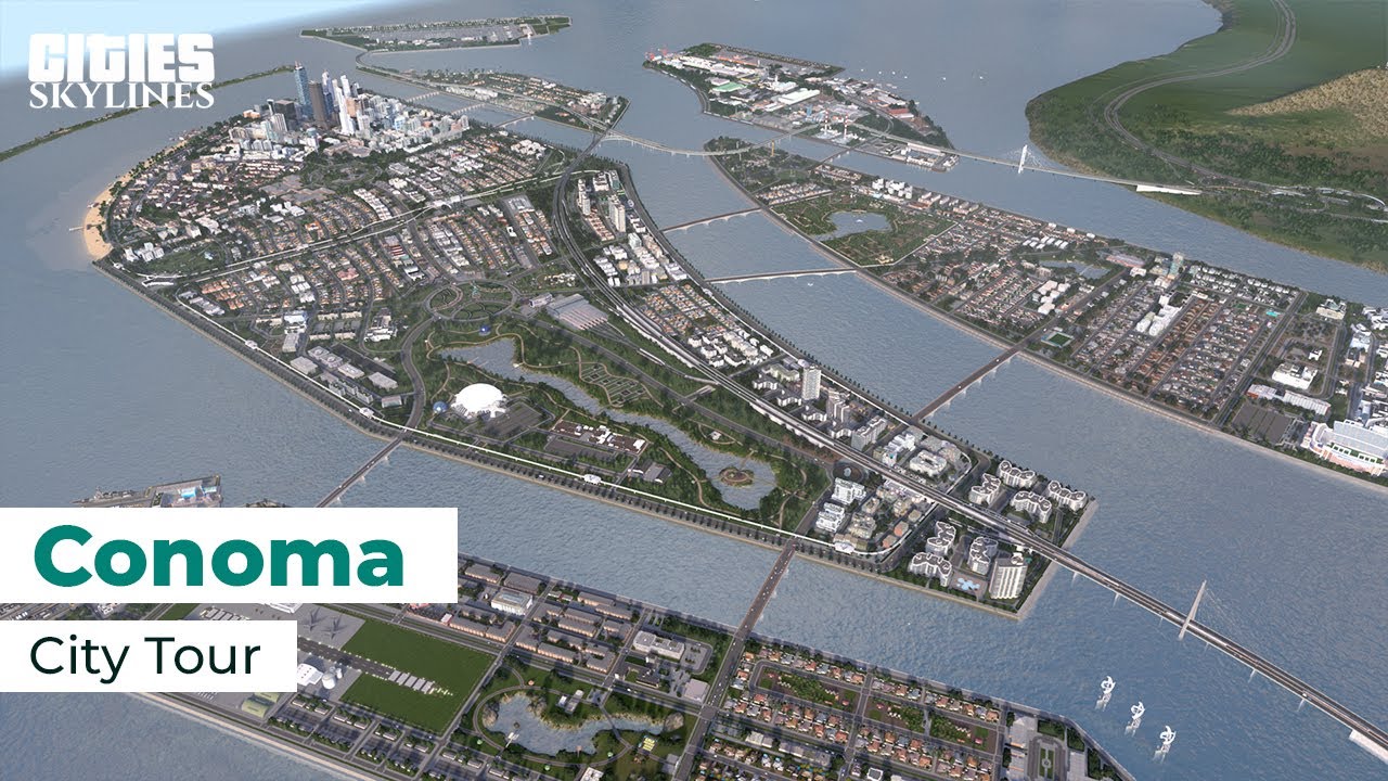 gran CIUDAD REALISTA en islas artificiales | Cities Skylines CONOMA episodio FINAL