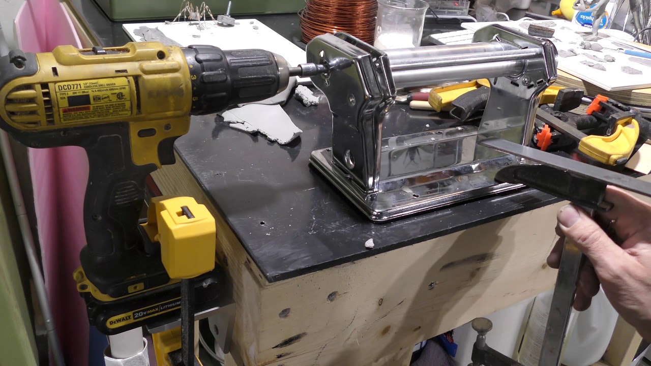 Drill powered Sculpy Pasta Machine