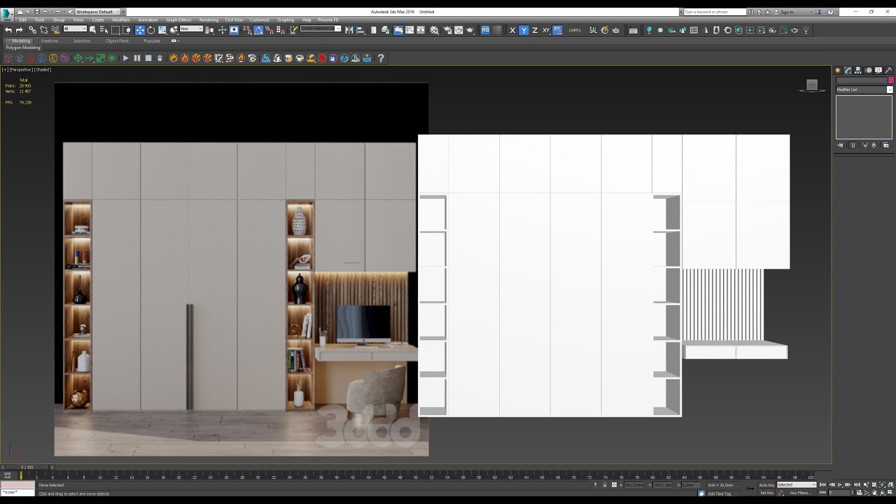Моделирование мебельной стенки в 3ds max