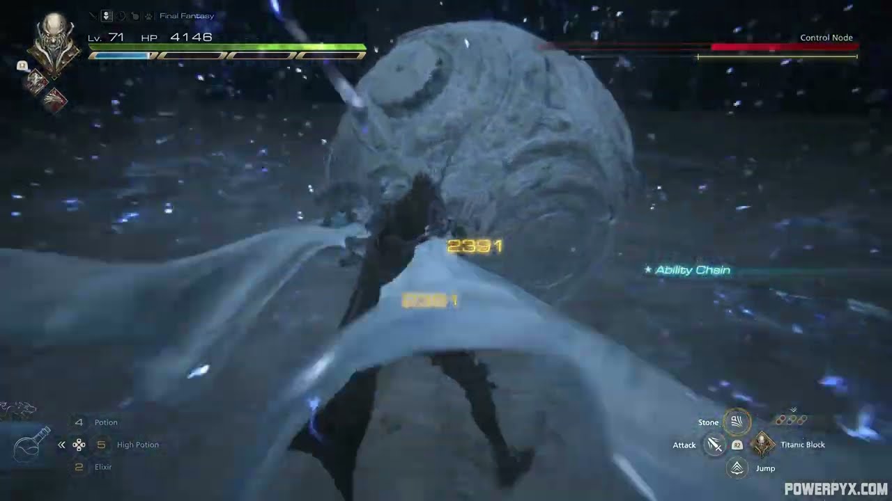 Final Fantasy 16 (XVI) - Control Node & Aurum Giant Boss Fight - FINAL FANTASY MODE DIFFICULTY