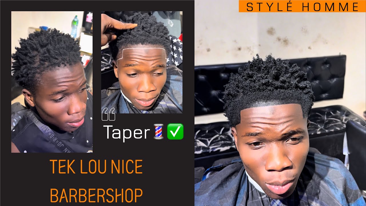 Coiffure taper 💈 homme africain cheveux bouclés ✅💇‍♂️💈