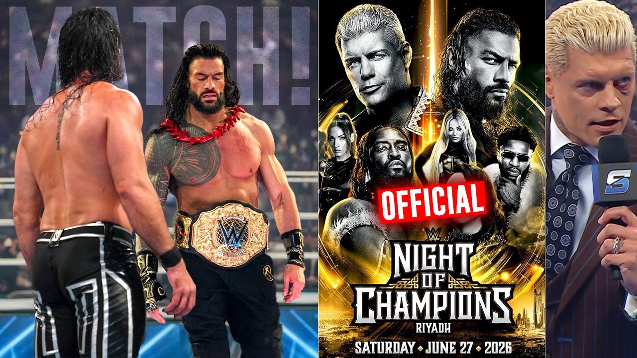 Roman Reigns Vs Seth Rollins MASSIVE WORLD TITLE MATCH!? Night Of Champions OFFICIAL, Cody Rhodes